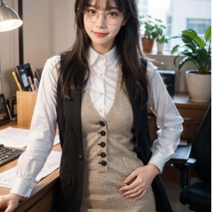 AI眼镜女孩办公题材网友珍藏181图优质资源